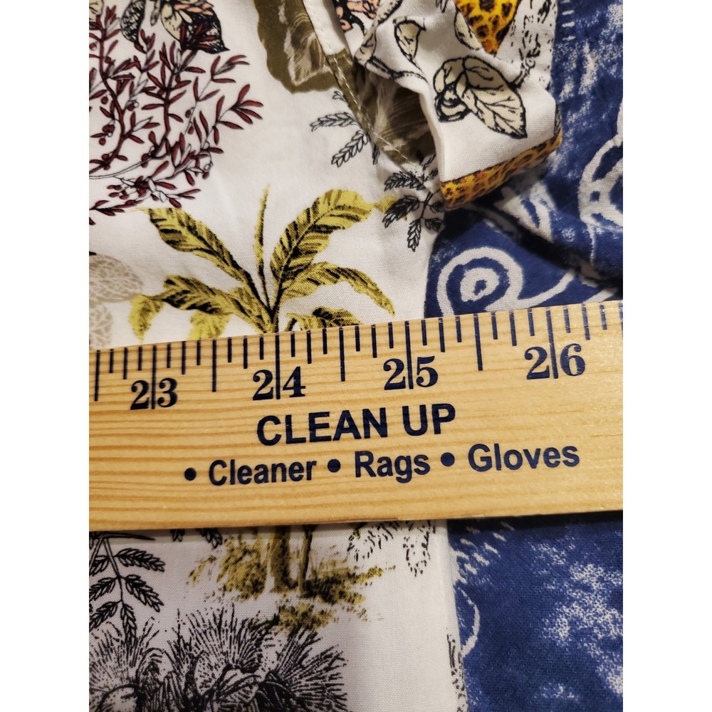 Jane + Delancey Shirt White Giraffe Safari Print Short Sleeve Button Up XL - Picture 10 of 10